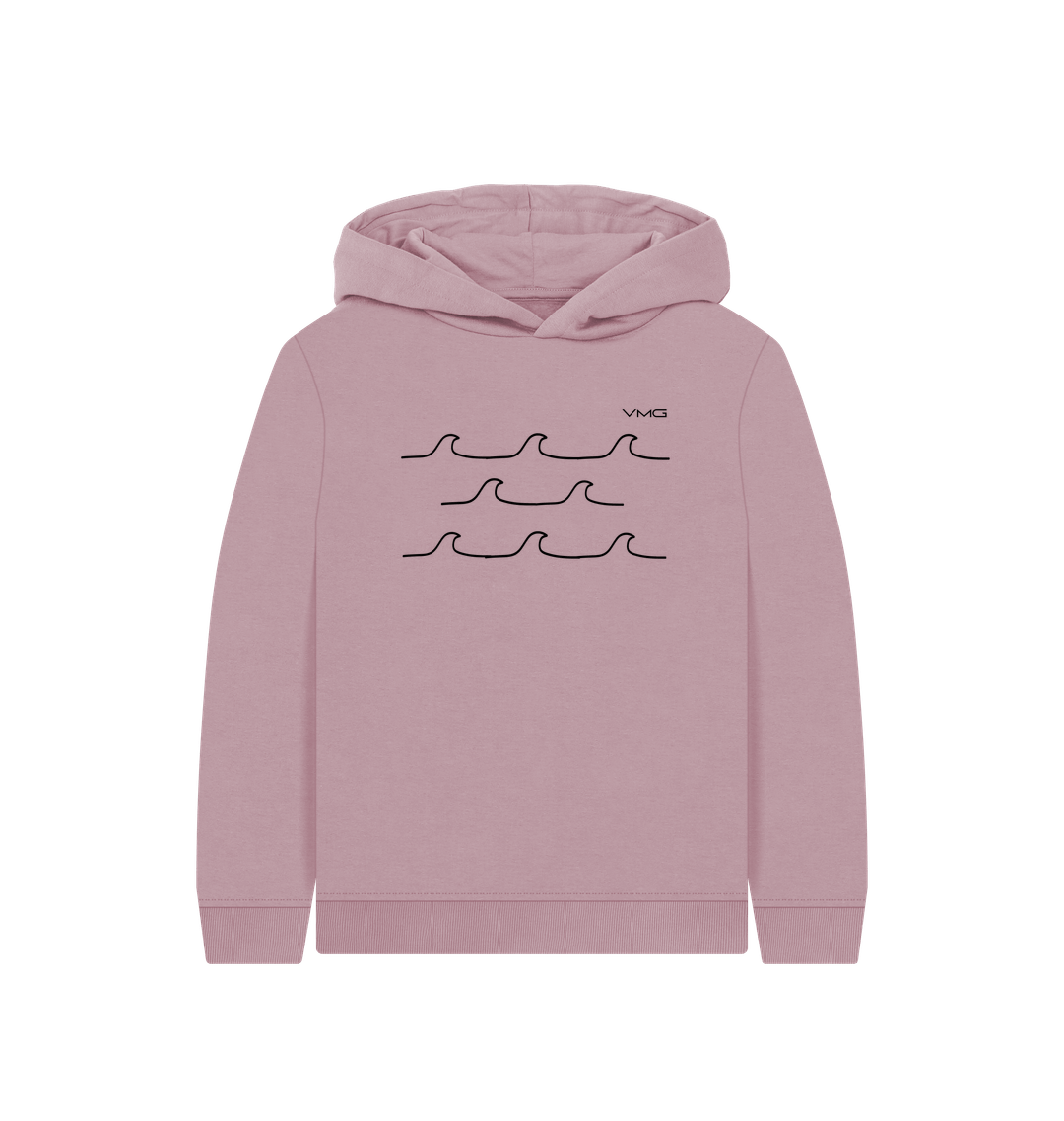 Mauve Printed Kids Hoodie Front