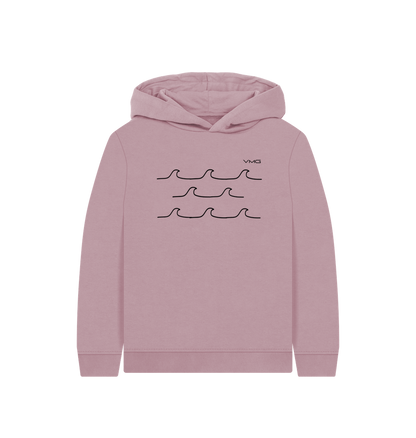 Mauve Printed Kids Hoodie Front