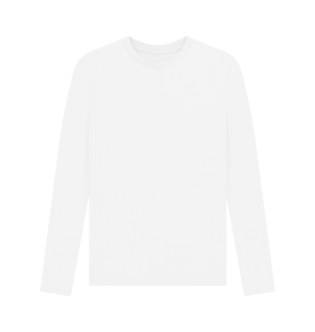 White Printed Long Sleeve T Shirt Front