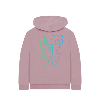 Mauve Printed Kids Hoodie Back