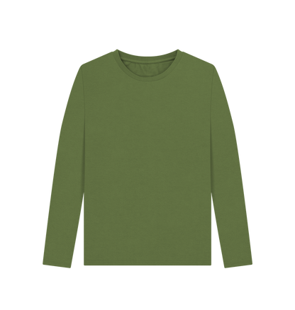 Khaki Printed Long Sleeve T Shirt Front